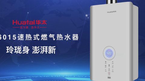 白色热水器，恒温燃气热水器，16L升天然气热水器华太6015家用快速式燃气热水器。